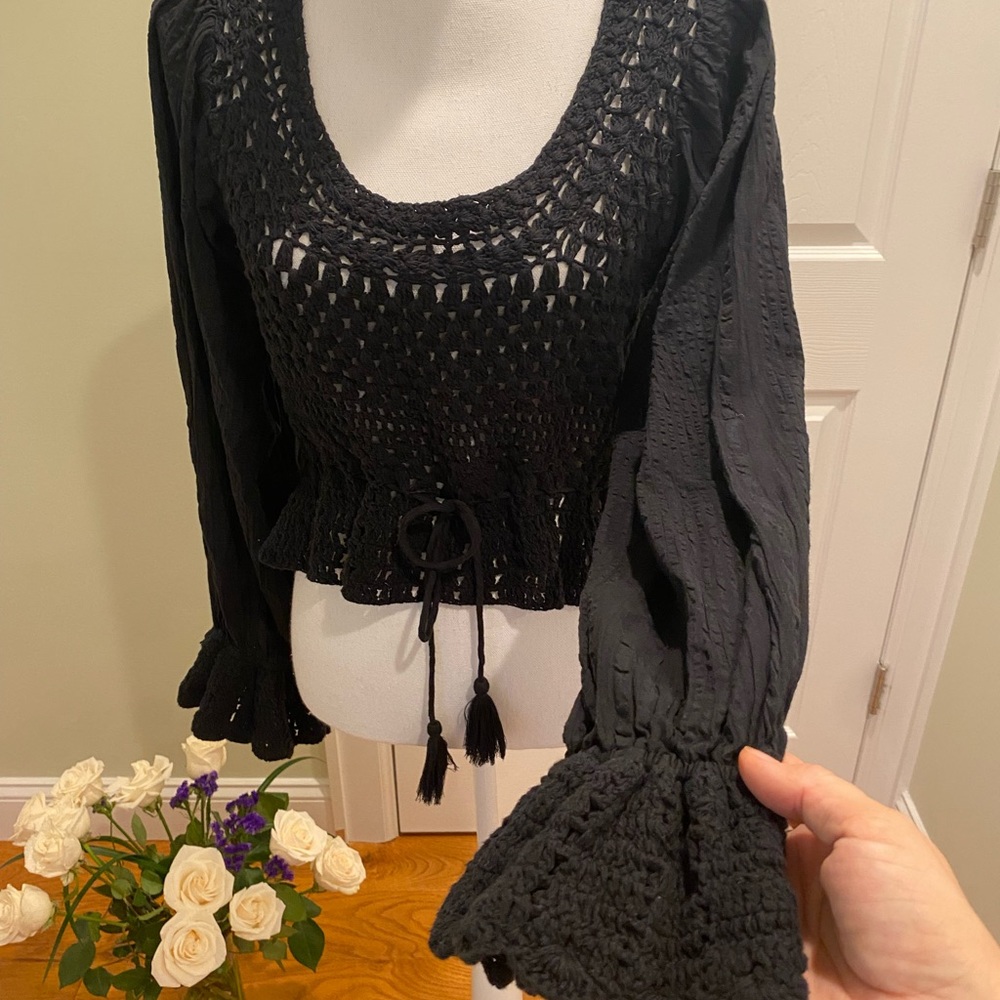 New FREE PEOPLE Megan Crochet Top size S - Picture 7 of 8